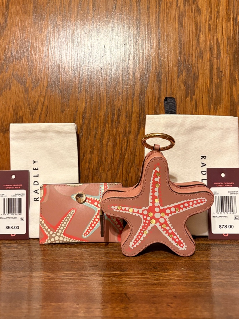 NWT-Radley London-SET-Picton Place-Seashell Cardholder & Starfish CoinPurse-$146